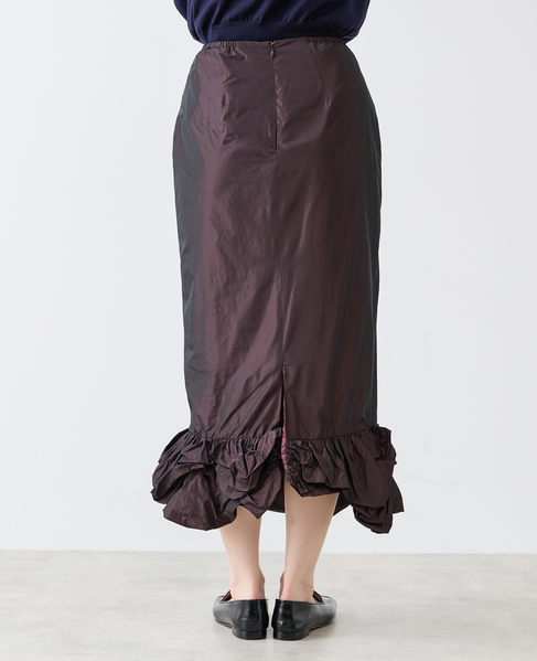 【MARGE /マージ 】Taffeta balloon hem skirt 詳細画像 ボルドー 10