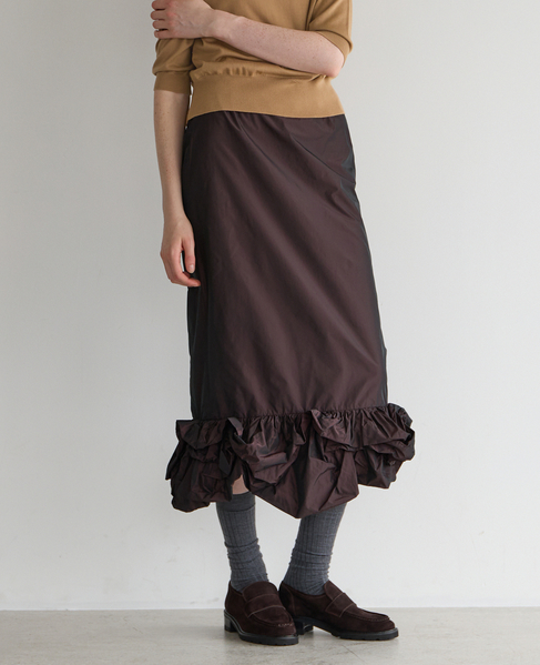 【MARGE /マージ 】Taffeta balloon hem skirt 詳細画像 ボルドー 2