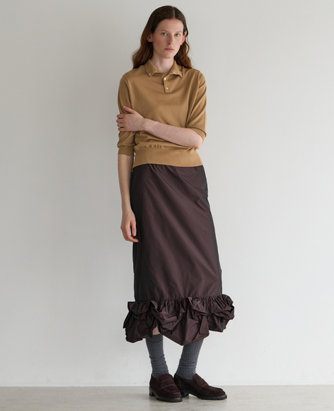 【MARGE /マージ 】Taffeta balloon hem skirt 詳細画像 ボルドー 4
