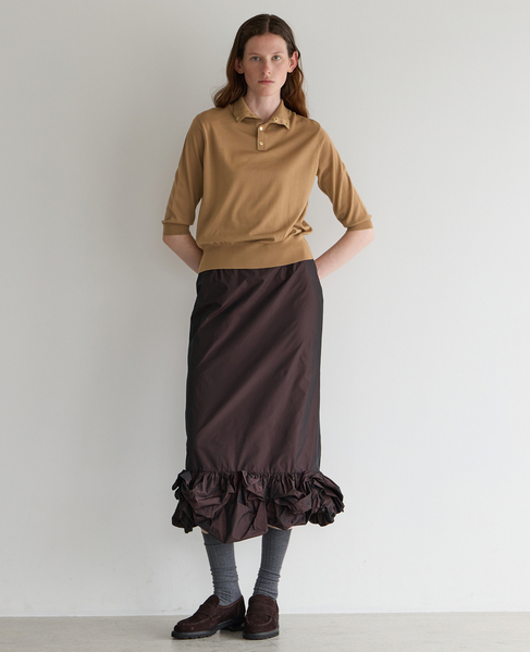 【MARGE /マージ 】Taffeta balloon hem skirt 詳細画像 ボルドー 5