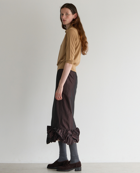 【MARGE /マージ 】Taffeta balloon hem skirt 詳細画像 ボルドー 6