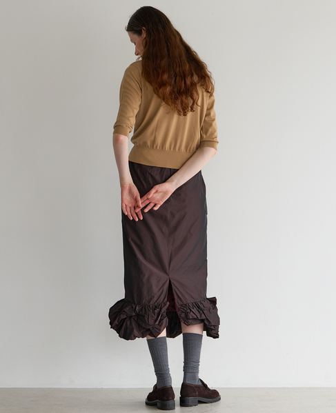 【MARGE /マージ 】Taffeta balloon hem skirt 詳細画像 ボルドー 7