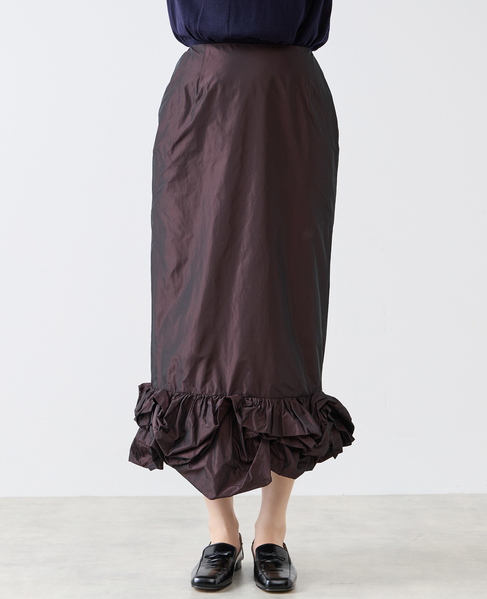【MARGE /マージ 】Taffeta balloon hem skirt 詳細画像 ボルドー 8