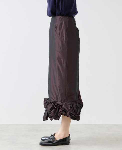【MARGE /マージ 】Taffeta balloon hem skirt 詳細画像 ボルドー 9