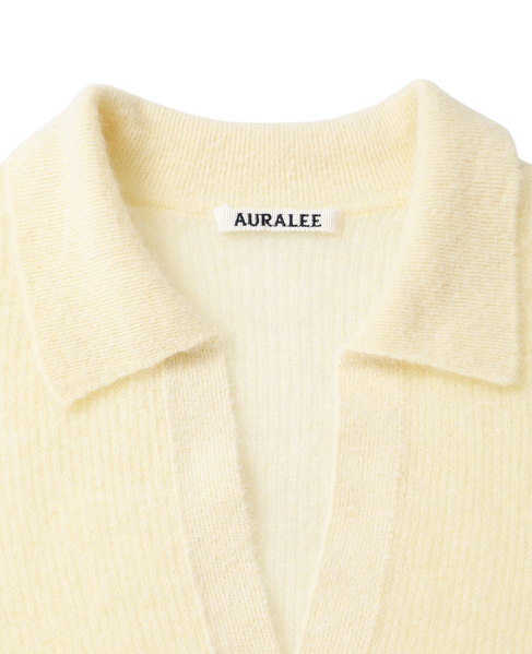 【AURALEE/オーラリー】BABY SURI ALPACA SHEER KNIT SKIPPER POLO 詳細画像 生成り 3