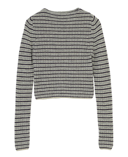 【AURALEE/オーラリー】SHETLAND WOOL CASHMERE RIB KNIT BOAT-NECK P/O