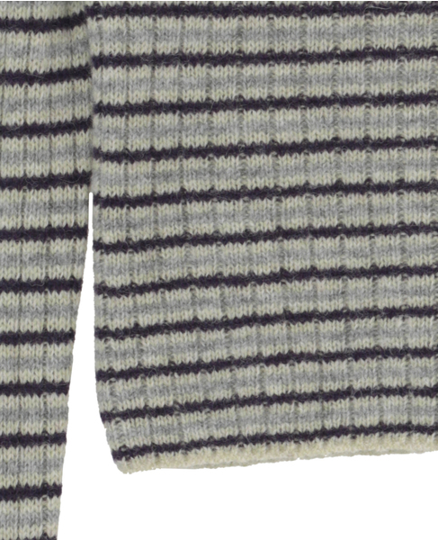 【AURALEE/オーラリー】SHETLAND WOOL CASHMERE RIB KNIT BOAT-NECK P/O 詳細画像 ストライプ 5