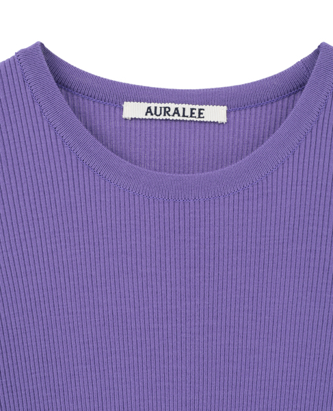 【AURALEE/オーラリー】SUPER FINE WOOL HIGH GAUGE RIB KNIT P/O 詳細画像 パープル 3