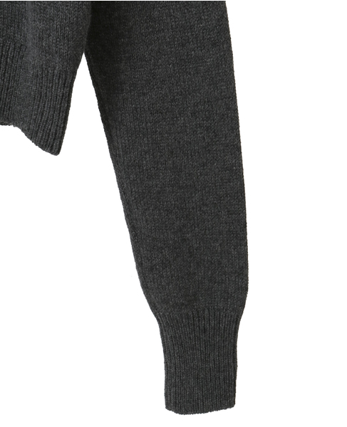 【AURALEE/オーラリー】LIGHT CASHMERE KNIT CREW-NECK CARDIGAN 詳細画像 チャコールグレー 4