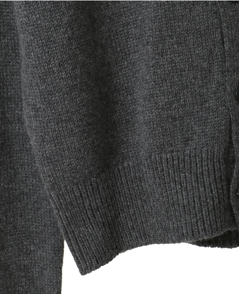 【AURALEE/オーラリー】LIGHT CASHMERE KNIT CREW-NECK CARDIGAN 詳細画像 チャコールグレー 5