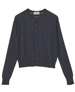 【JOHN SMEDLEY/ジョンスメドレー】JSロゴジャガード長袖ニットカーディガン