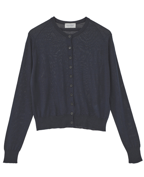 【JOHN SMEDLEY/ジョンスメドレー】JSロゴジャガード長袖ニットカーディガン 詳細画像 ネイビー 1
