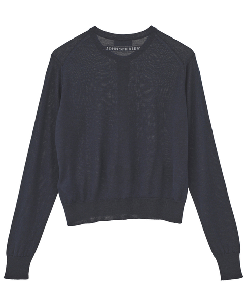 【JOHN SMEDLEY/ジョンスメドレー】JSロゴジャガード長袖ニットカーディガン 詳細画像 ネイビー 2