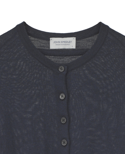 【JOHN SMEDLEY/ジョンスメドレー】JSロゴジャガード長袖ニットカーディガン 詳細画像 ネイビー 3
