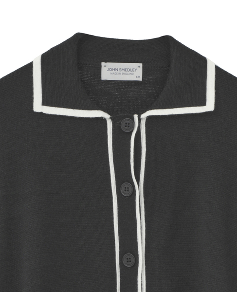 【JOHN SMEDLEY/ジョンスメドレー】ティッピング長袖ニットブルゾン 詳細画像 ブラック 3