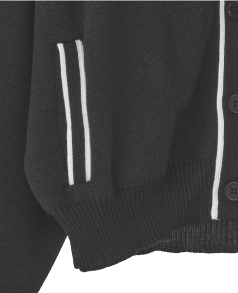 【JOHN SMEDLEY/ジョンスメドレー】ティッピング長袖ニットブルゾン 詳細画像 ブラック 5