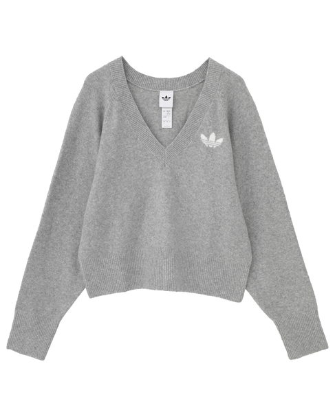 【adidas Originals/アディダスオリジナルス】ESSENTIALS KNIT SWEATSHIRT 詳細画像 グレー 1