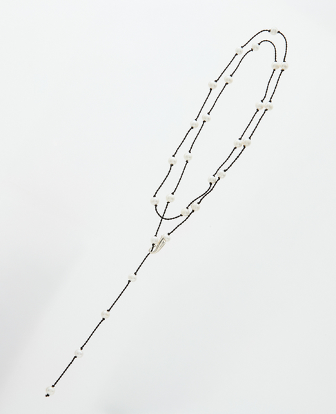【TEINTE/タント】CALLA WHITE PEARL CORD LONG NECKLACE 詳細画像 ブラック 1