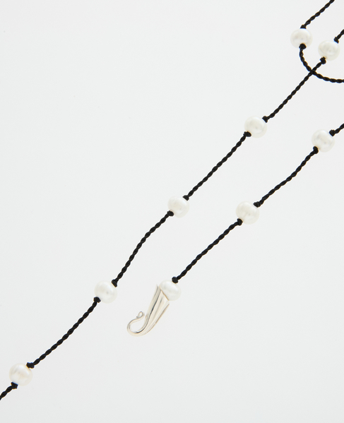 【TEINTE/タント】CALLA WHITE PEARL CORD LONG NECKLACE 詳細画像 ブラック 2