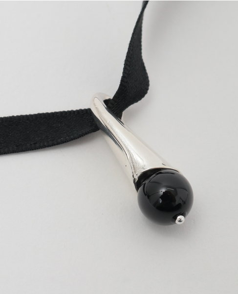 【TEINTE/ タント】CALLA ONYX RIBBON NECKLACE 詳細画像 ブラック 3