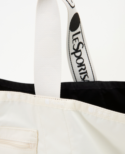《別注》【LeSportsac/レスポートサック】1043 E/W REVERSIBLE PKT TOTE(Solid) 詳細画像 ブラック 8