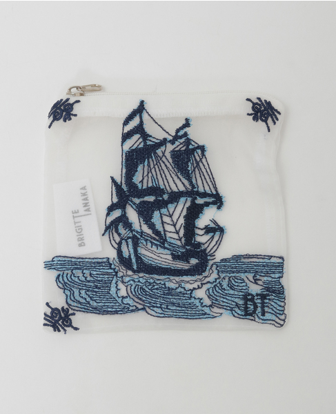 《WEB限定》【Brigitte Tanaka/ブリジット タナカ】DELFT CARREAU POUCH 詳細画像 ブルー 1