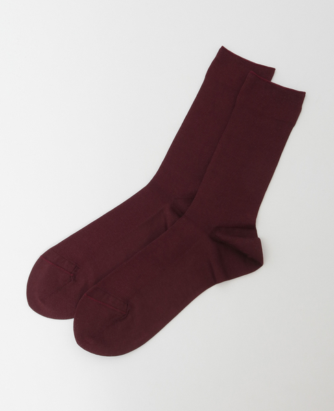 【MARCOMONDE/マルコモンド】fine gauge cotton ribbed socks23 詳細画像 ボルドー 3