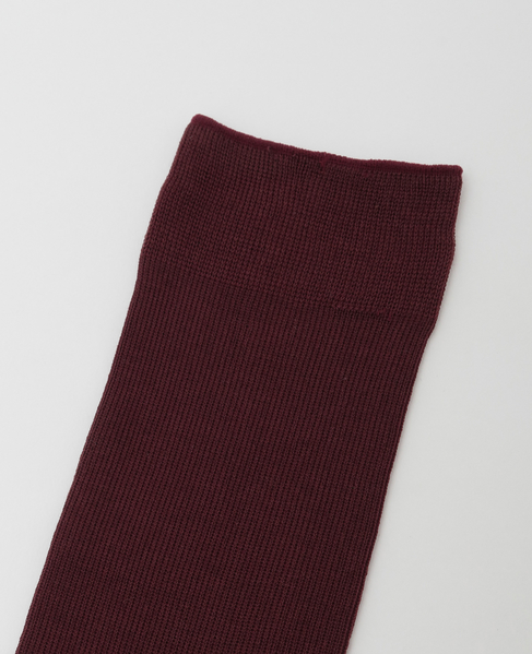 【MARCOMONDE/マルコモンド】fine gauge cotton ribbed socks23 詳細画像 ボルドー 4