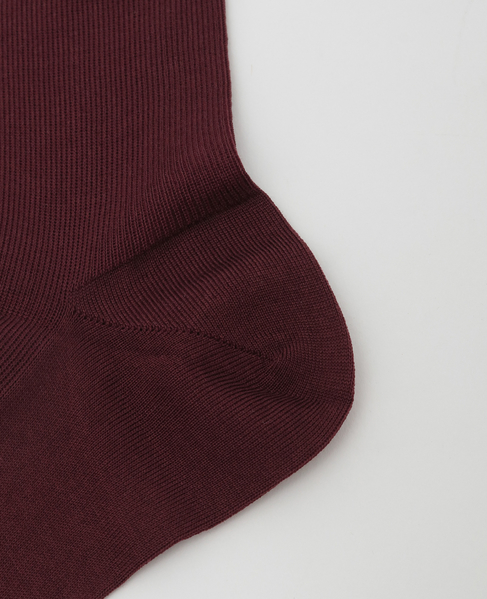 【MARCOMONDE/マルコモンド】fine gauge cotton ribbed socks23 詳細画像 ボルドー 5