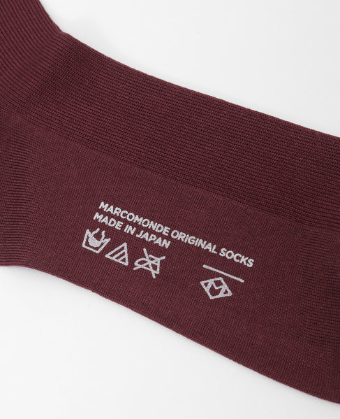 【MARCOMONDE/マルコモンド】fine gauge cotton ribbed socks23 詳細画像 ボルドー 7