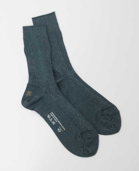 【MARCOMONDE/マルコモンド】glitter ribbed socks 詳細画像 チャコールグレー 2
