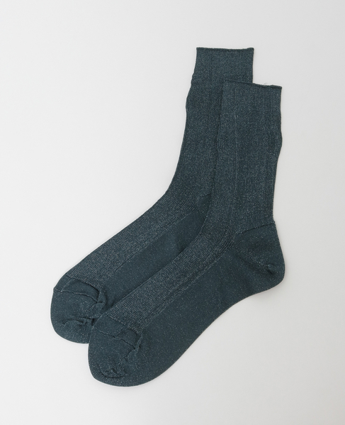 【MARCOMONDE/マルコモンド】glitter ribbed socks 詳細画像 チャコールグレー 3