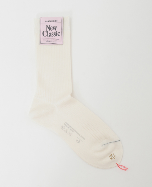 【MARCOMONDE/マルコモンド】silk ribbed socks 詳細画像 ホワイト 1