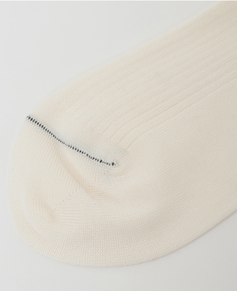 【MARCOMONDE/マルコモンド】silk ribbed socks 詳細画像 ホワイト 6