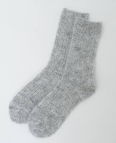 【MARCOMONDE/マルコモンド】mohair socks 詳細画像 ライトグレー 3