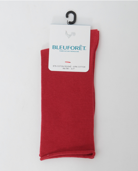 【BLEUFORET/ブルーフォレ】SOLID COLORS VELVET COTTON SOCKS 詳細画像 レッド 1