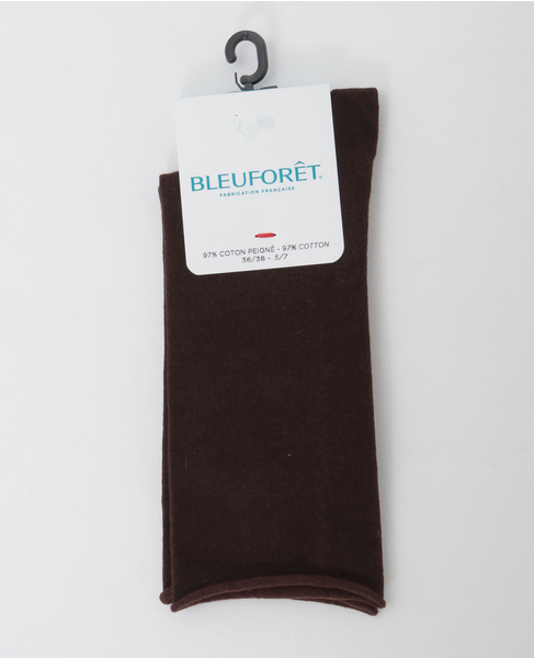 【BLEUFORET/ブルーフォレ】SOLID COLORS VELVET COTTON SOCKS 詳細画像 ブラウン 1