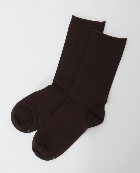 【BLEUFORET/ブルーフォレ】SOLID COLORS VELVET COTTON SOCKS 詳細画像 ブラウン 3