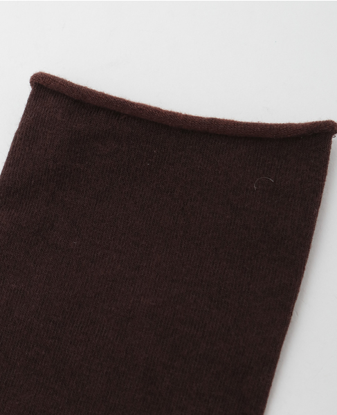 【BLEUFORET/ブルーフォレ】SOLID COLORS VELVET COTTON SOCKS 詳細画像 ブラウン 4