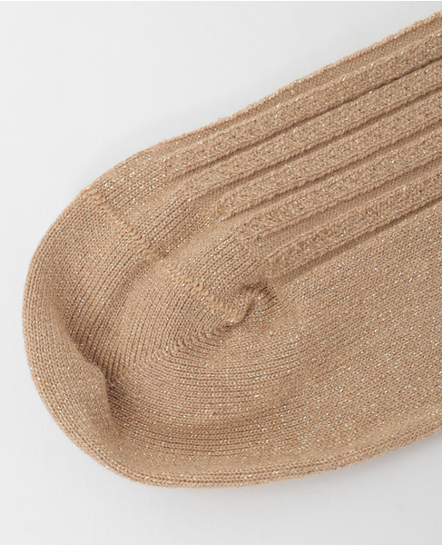 【BLEUFORET/ブルーフォレ】RIBBED LUREX SOCKS 詳細画像 ベージュ 6