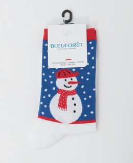 【BLEUFORET/ブルーフォレ】SNOWMANPATTERNSOCKS