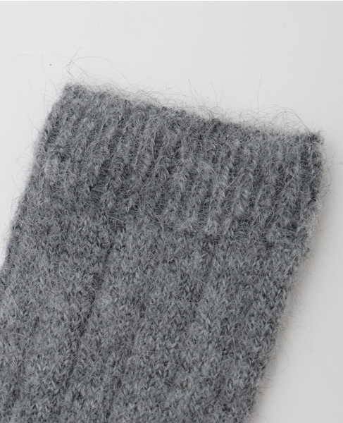 【BLEUFORET/ブルーフォレ】RIBBED ALPACA WOOL SOCKS 詳細画像 グレー 4