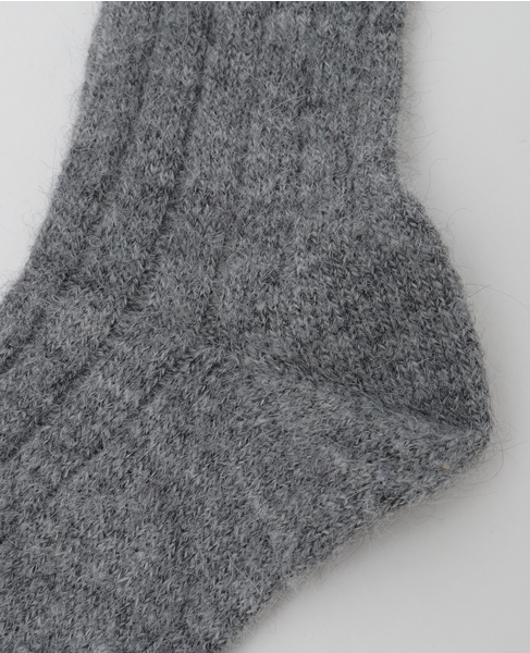 【BLEUFORET/ブルーフォレ】RIBBED ALPACA WOOL SOCKS 詳細画像 グレー 5