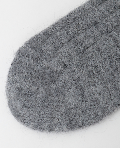 【BLEUFORET/ブルーフォレ】RIBBED ALPACA WOOL SOCKS 詳細画像 グレー 6