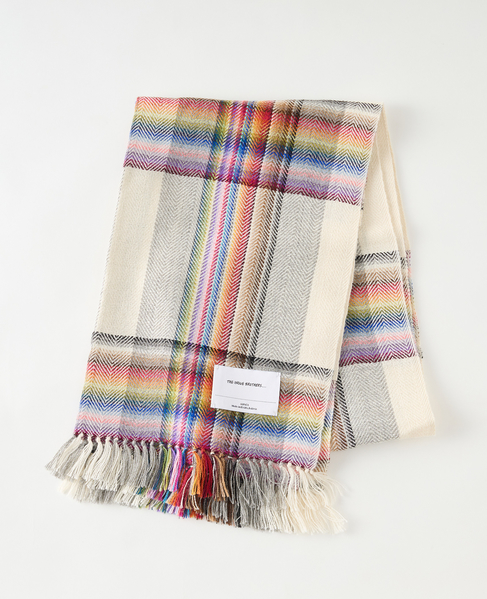 【The Inoue Brothers&hellip; /ザ イノウエブラザーズ 】Multi Coloured Scarf 詳細画像 ホワイト 1