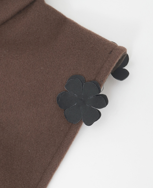 【MARGE/マージ】Wool flower motif hooded scarf 詳細画像 ブラウン 9