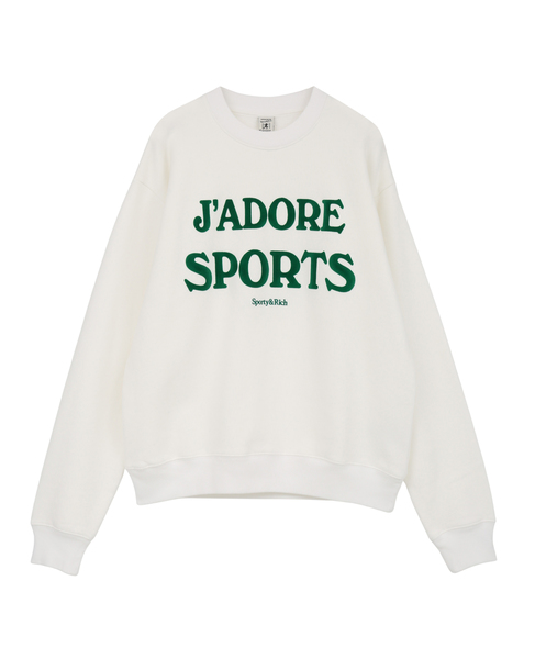 【Sporty＆Rich/スポーティアンドリッチ】Jadore Flocked Crewneck 詳細画像 ホワイト 1