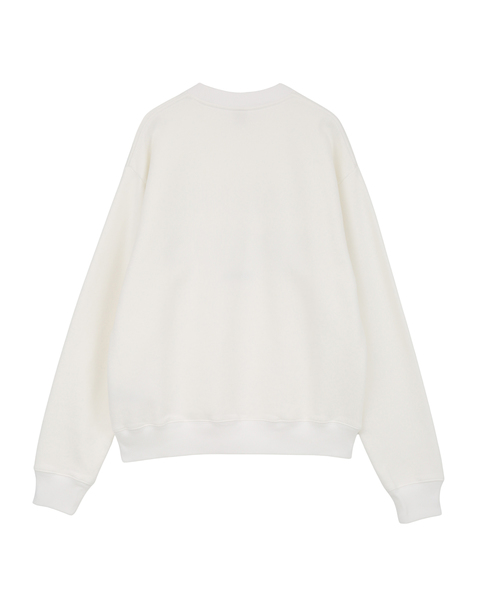 【Sporty＆Rich/スポーティアンドリッチ】Jadore Flocked Crewneck 詳細画像 ホワイト 2