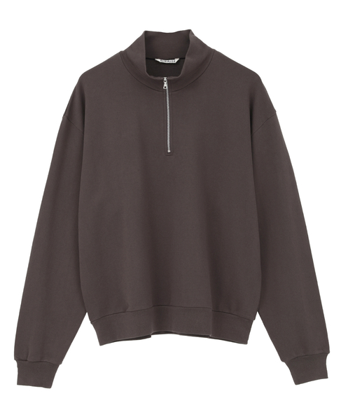【AURALEE/オーラリー】 *SUPER HIGH GAUGE SWEAT HALF ZIP P/O 詳細画像 ブラウン 1