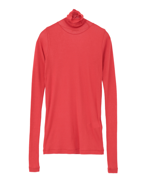 【AURALEE/オーラリー】 *SUPER HIGH GAUGE SHEER RIB TURTLE NECK L/S TEE 詳細画像 レッド 1